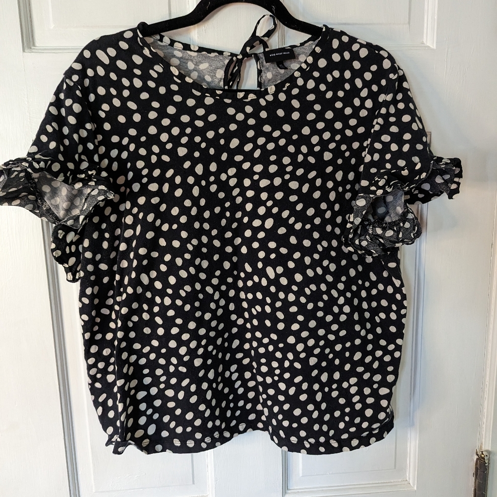Who What Wear XL Polka-Dot Top